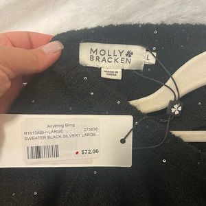 NWT - black sweater with silver sparkles
